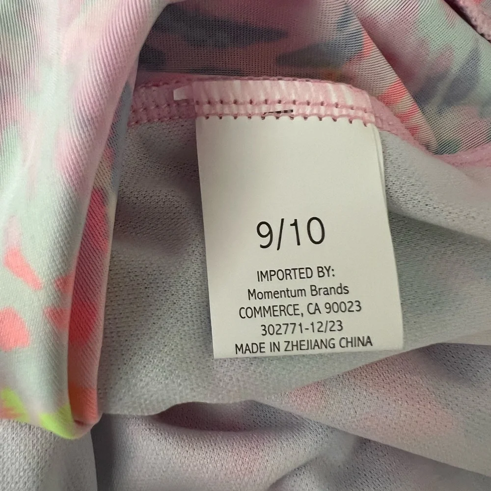 NEWMomentumBrands Girl 9/10 2-pc Swim Suit Watercolor Splash Print ElasticWaist